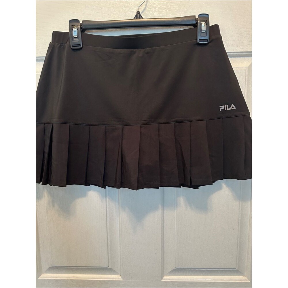 FILA Black Pleated Active Mini Skirt Built in Shorts Tennis Pickleball Size M